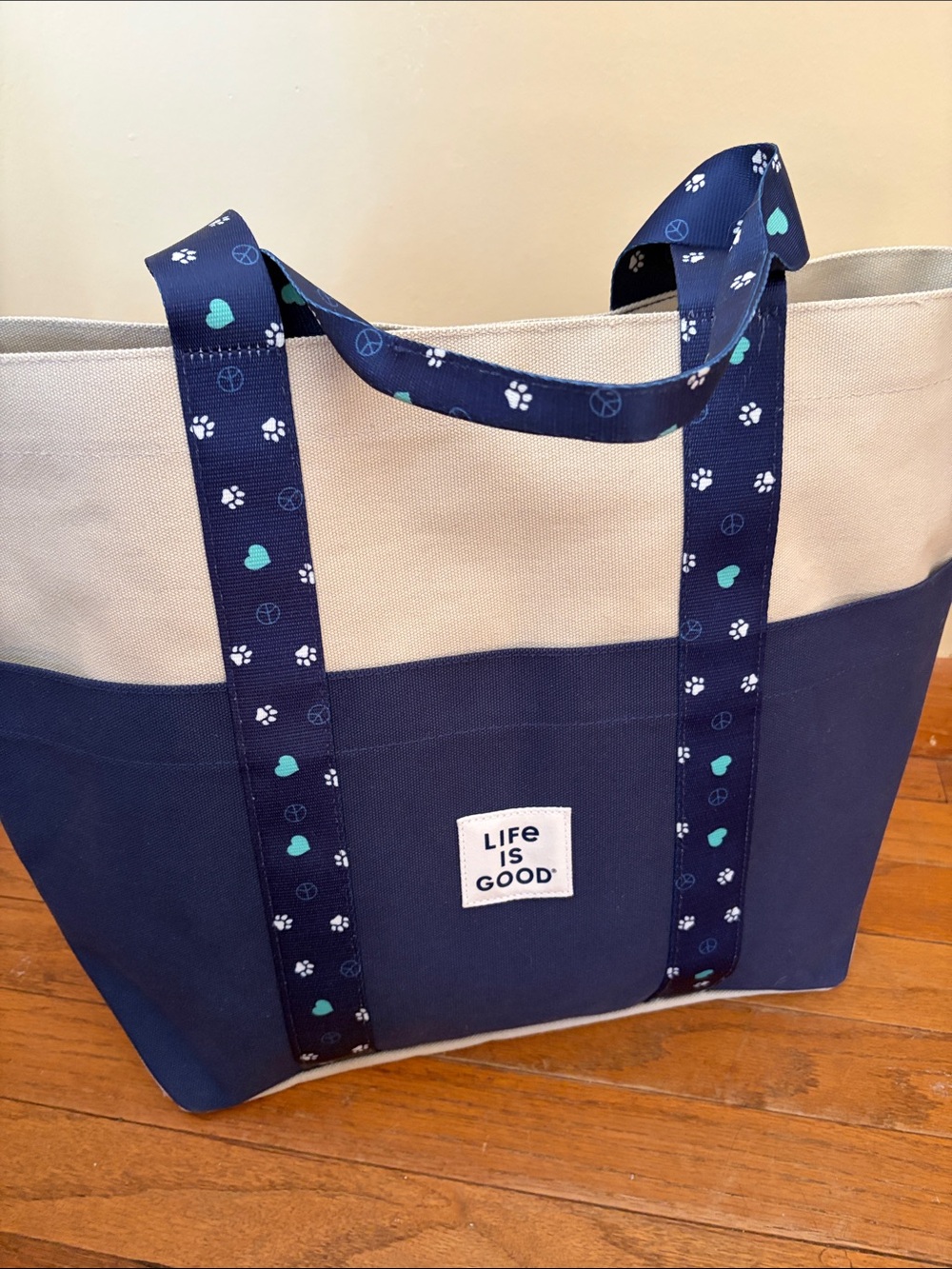 🐶 Pet Themed Life Is Good Lined Large Canvas Tote